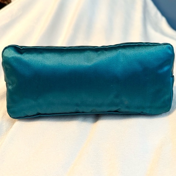 PRADA Satin Mini Hobo Bag Purse in Aqua Teal RARE with COA Authentic - Picture 5 of 16